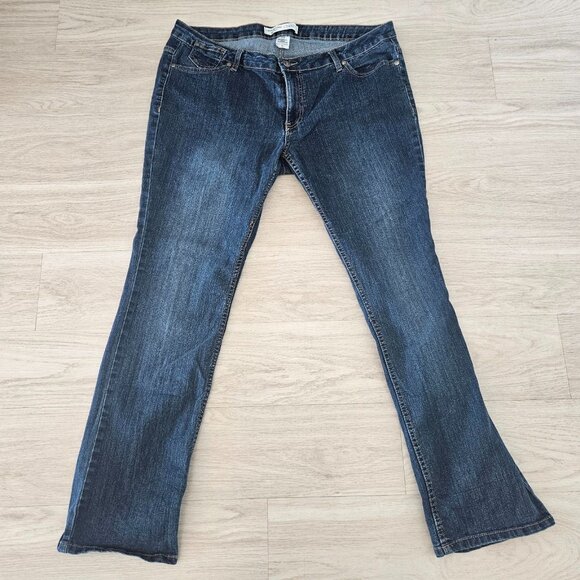 Canyon River Blues Denim - Canyon River Blues High Rise Straight Leg Jeans Dark Wash Size 16